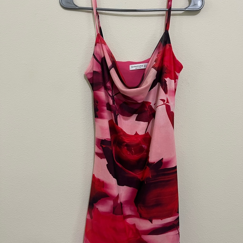 Stradivarius Pink Floral Dress